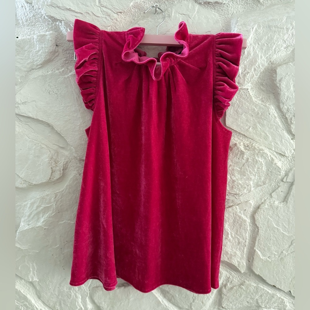 Duffield Lane Fuchsia Cruched Velvet Tank S